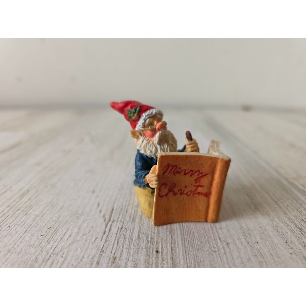 Vintage‎ elf reading book Santa figurine village Xmas
